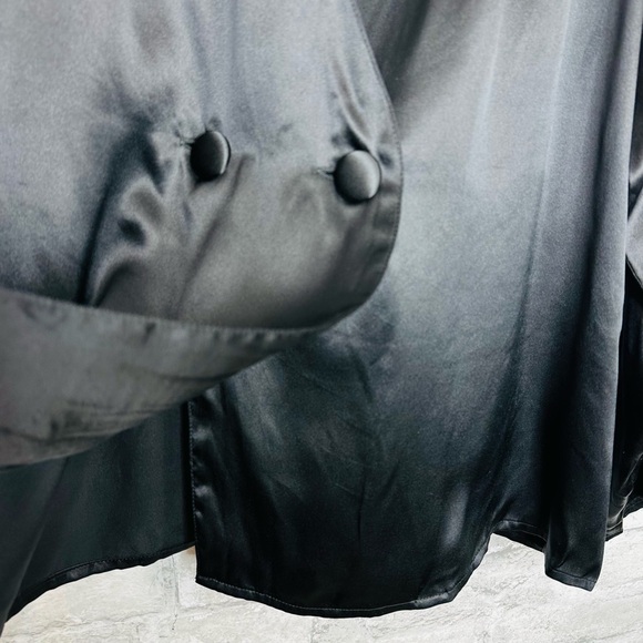 Vintage Victoria's Secret Silk Jacket Size Medium Oversized Blouse Top Black - Picture 7 of 13